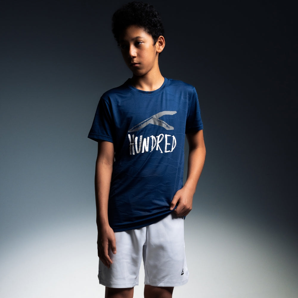 Hundred Signature Unisex Round Neck Tee - Navy