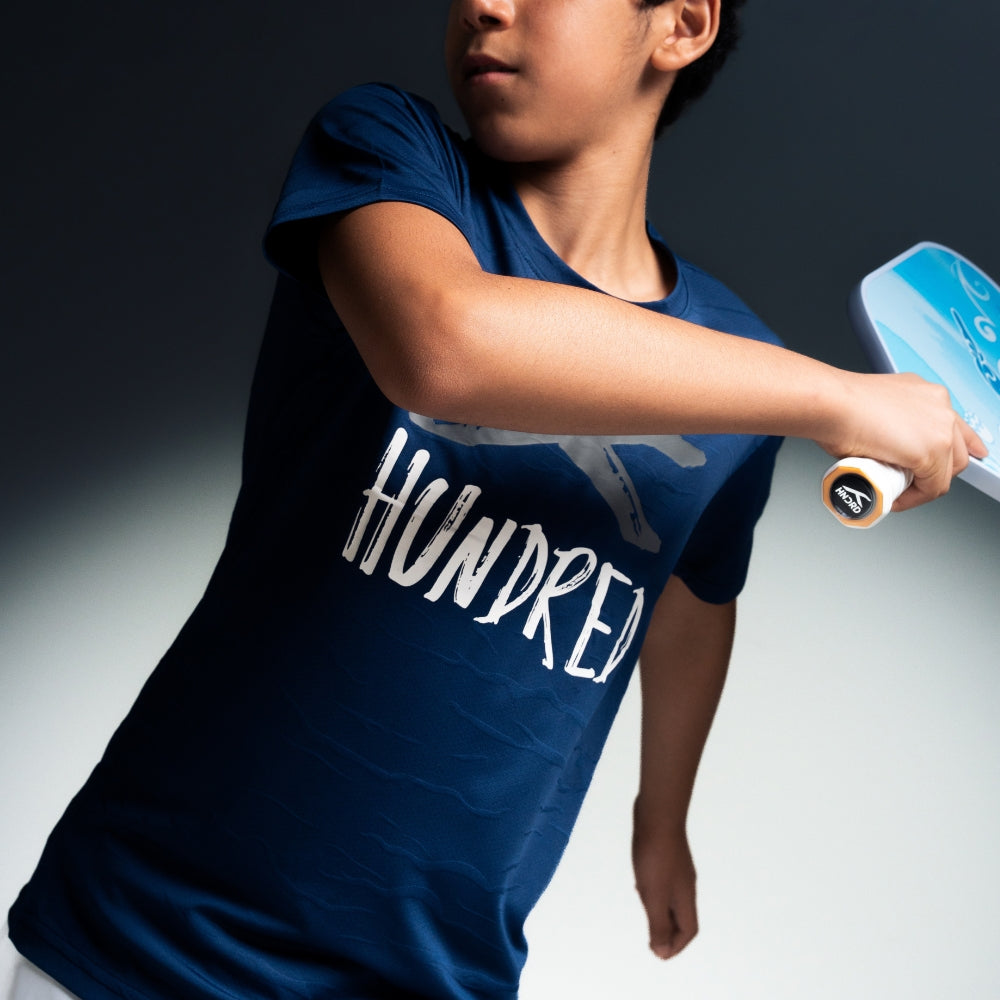 Hundred Signature Unisex Round Neck Tee - Navy