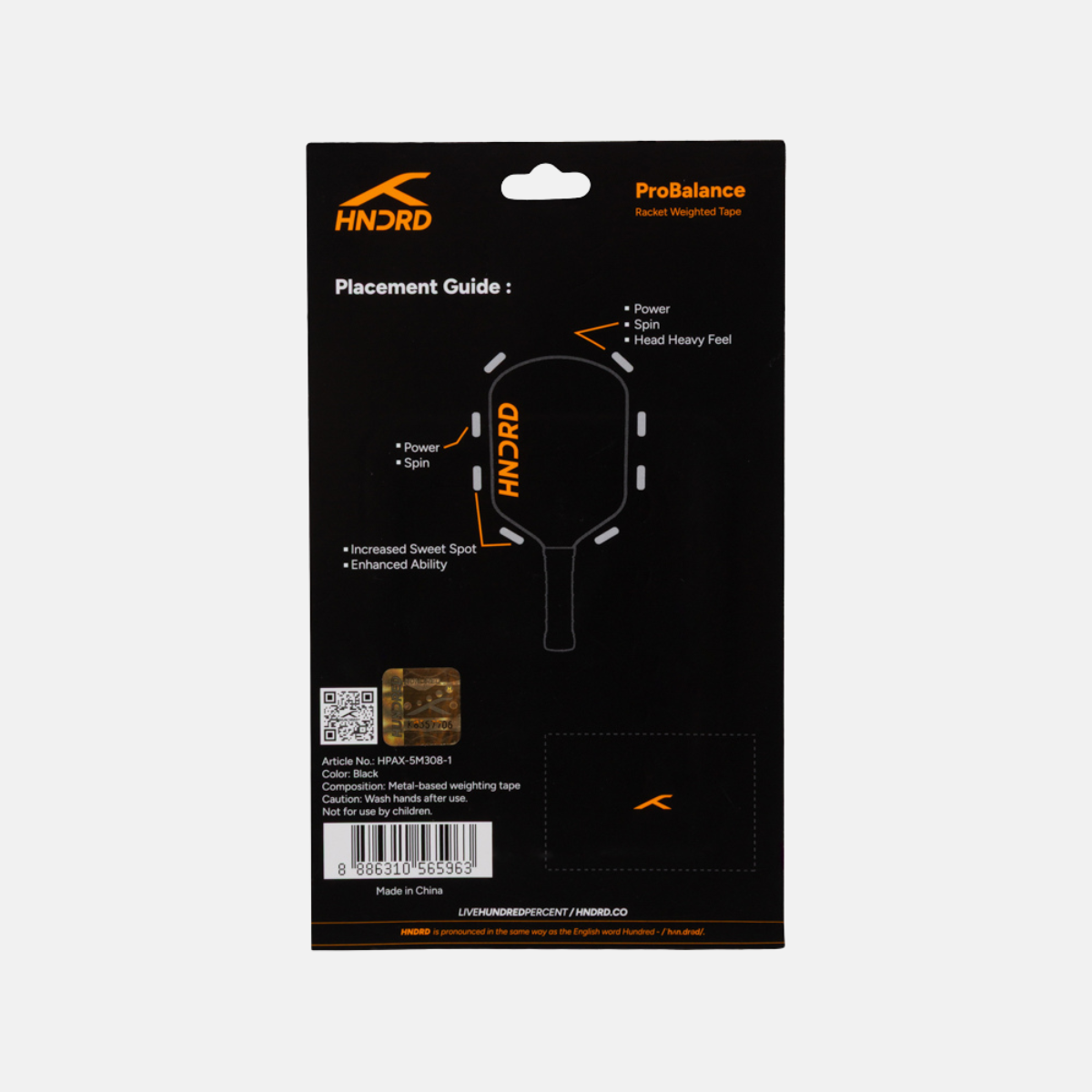 Hundred ProBalance Racket Weighted Tape