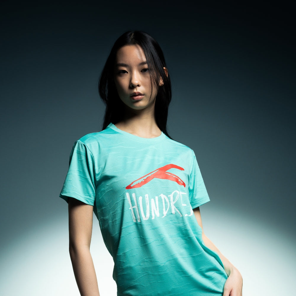 Hundred Signature Unisex Round Neck Tee - Turquoise
