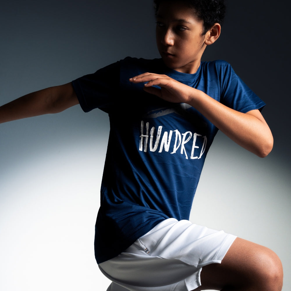 Hundred Signature Unisex Round Neck Tee - Navy