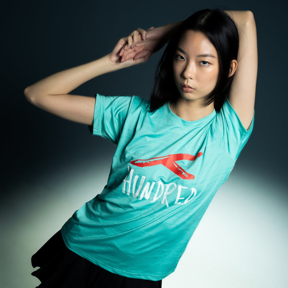 Hundred Signature Unisex Round Neck Tee - Turquoise