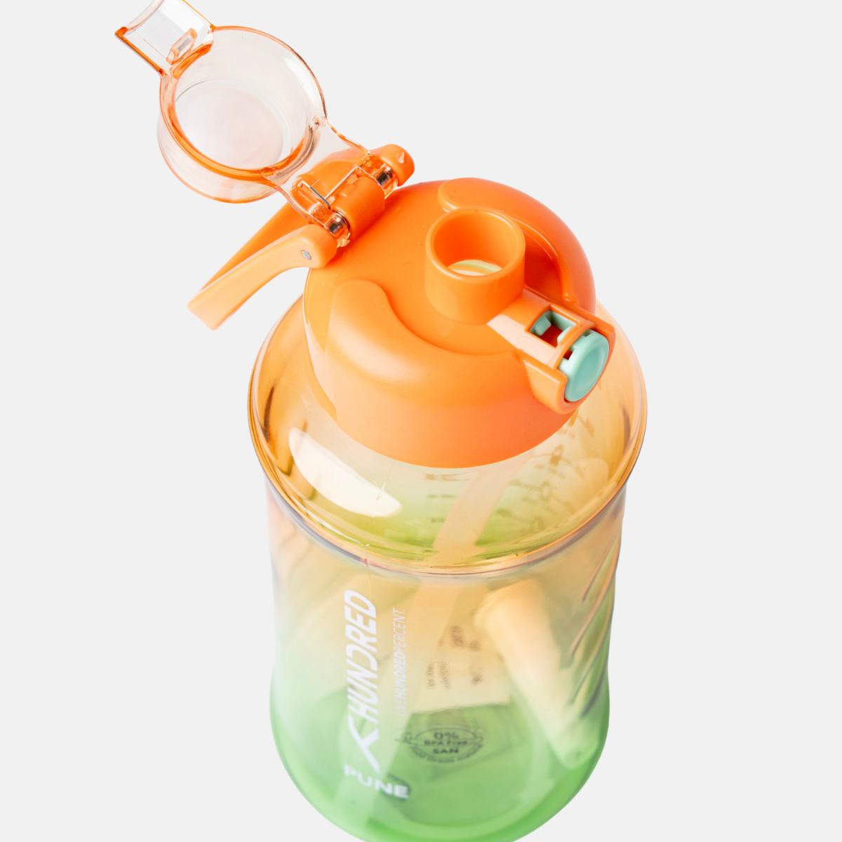 Hundred Water Bottle PUNE - Orange/Green (1000 ML)