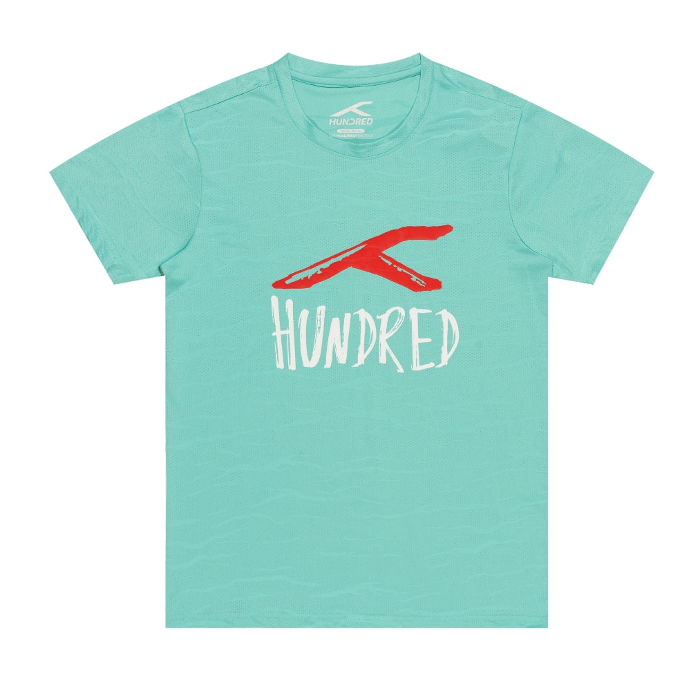 Hundred Signature Unisex Round Neck Tee - Turquoise