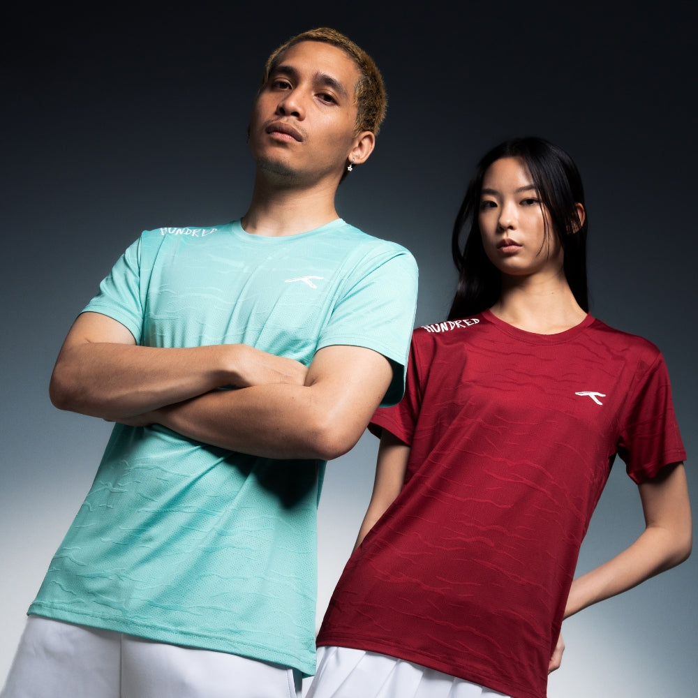 Hundred Textured Unisex Round Neck Tee - Turquoise