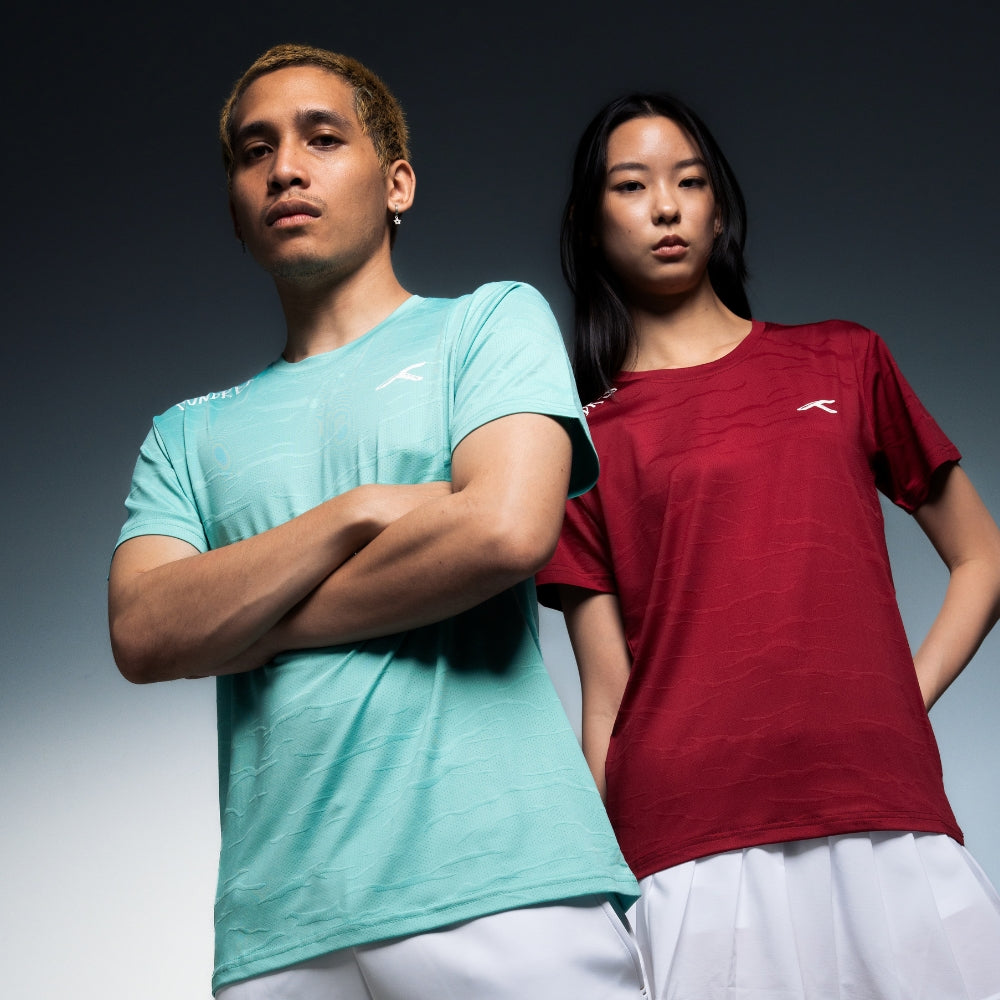Hundred Textured Unisex Round Neck Tee - Red