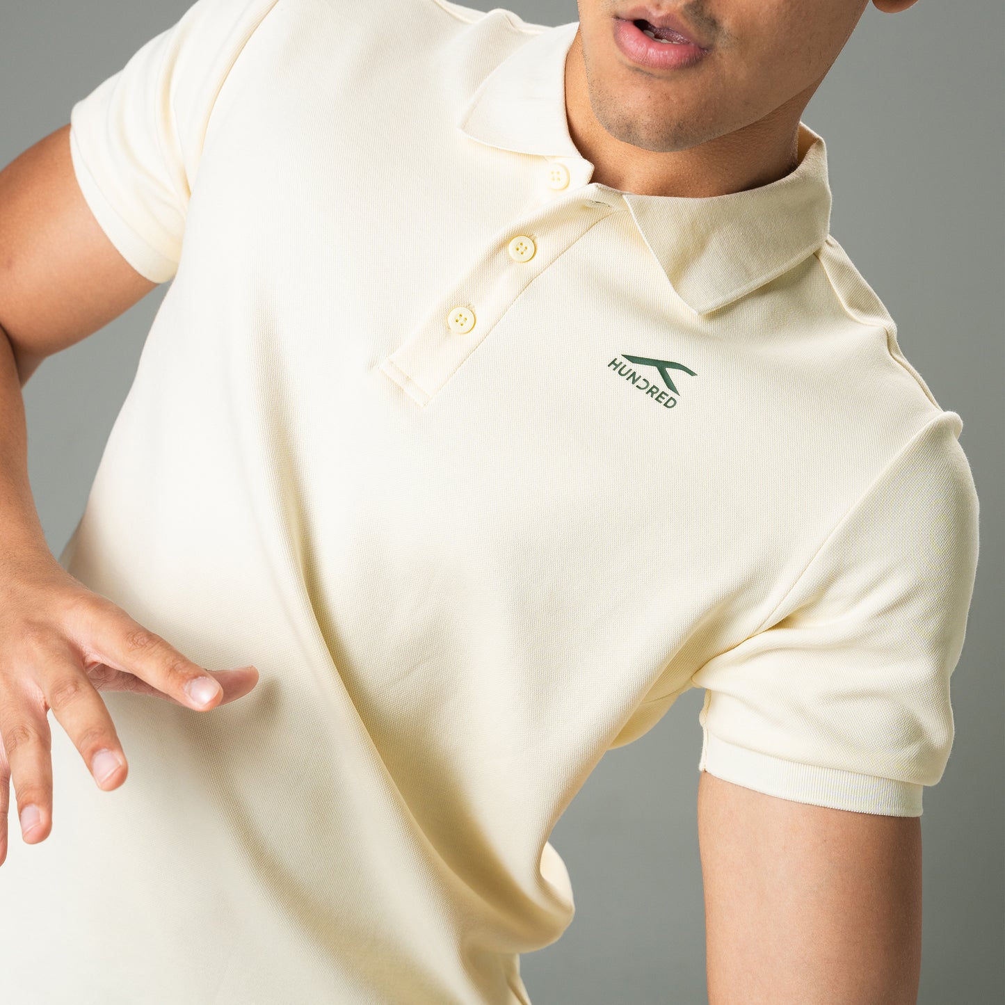 Hundred Men's Polo T-shirt - Ecru