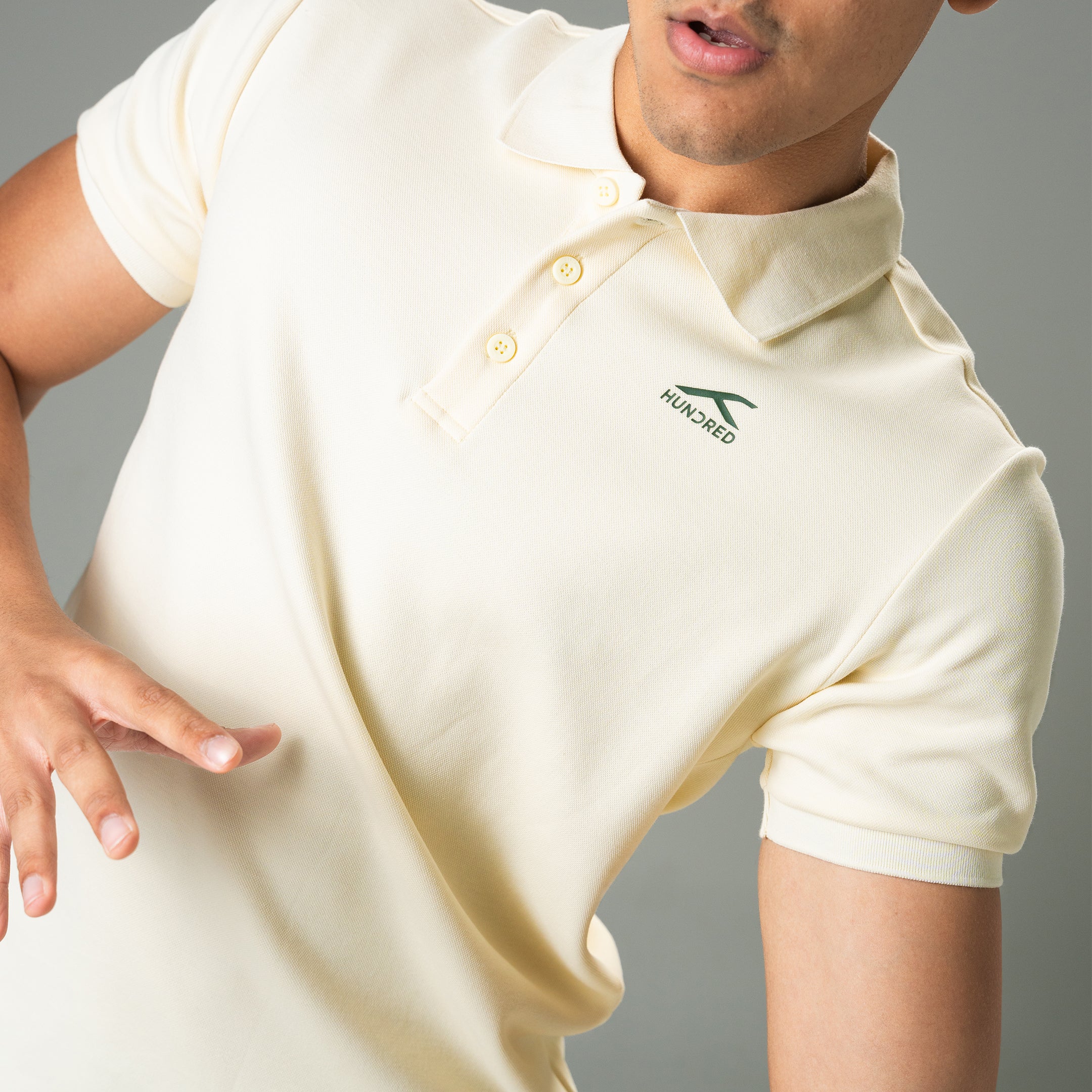 Hundred Men's Polo T-shirt - Ecru