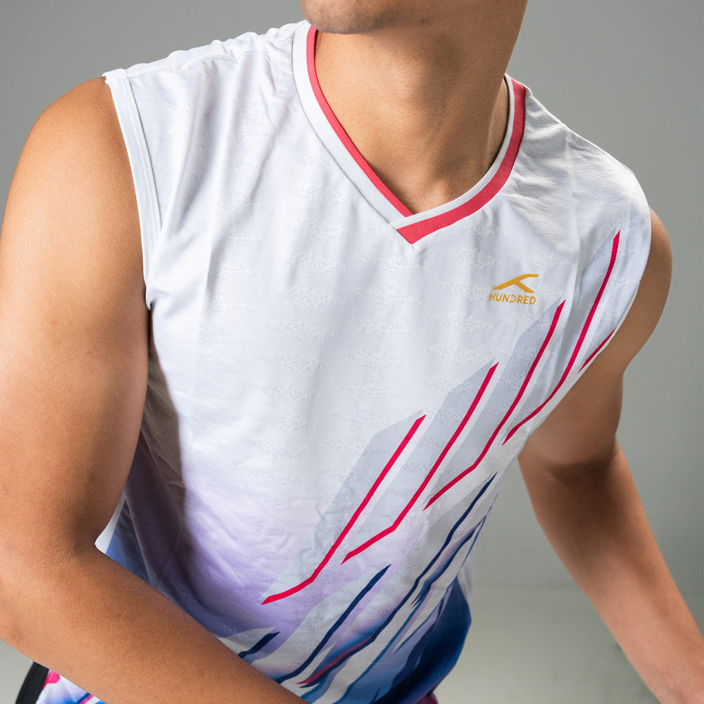 Hundred Sleeveless T-shirt - White